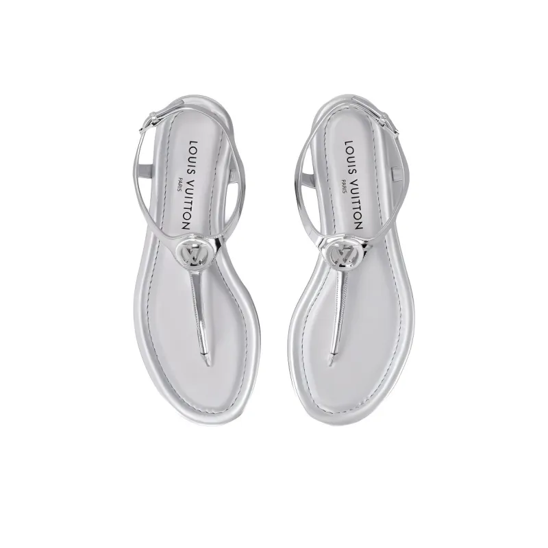 LOUIS VUITTON Sunkiss One Strap Sandals Women's Silver-2