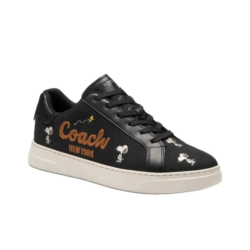 PEANUTS x COACH Snoopy High Line Low Top Skateboard Shoes Men's Black-2