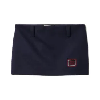 MIU MIU Velvet Texture Mini Skirt Casual Short Skirts Women's Blue
