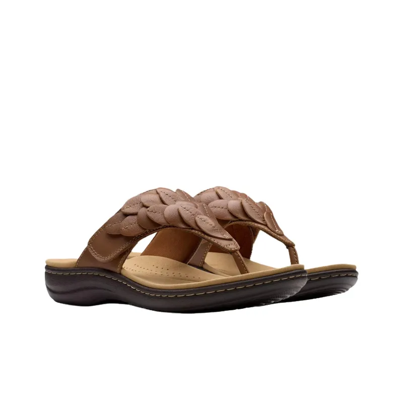 Clarks Abrasion Resistant Flip Flops Women's Brown-2