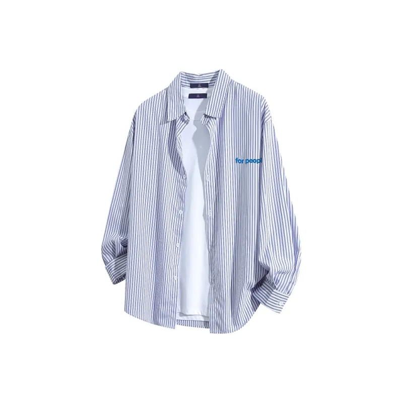 FAX FOR FMACM Shirt Unisex Navy Blue Stripes-2