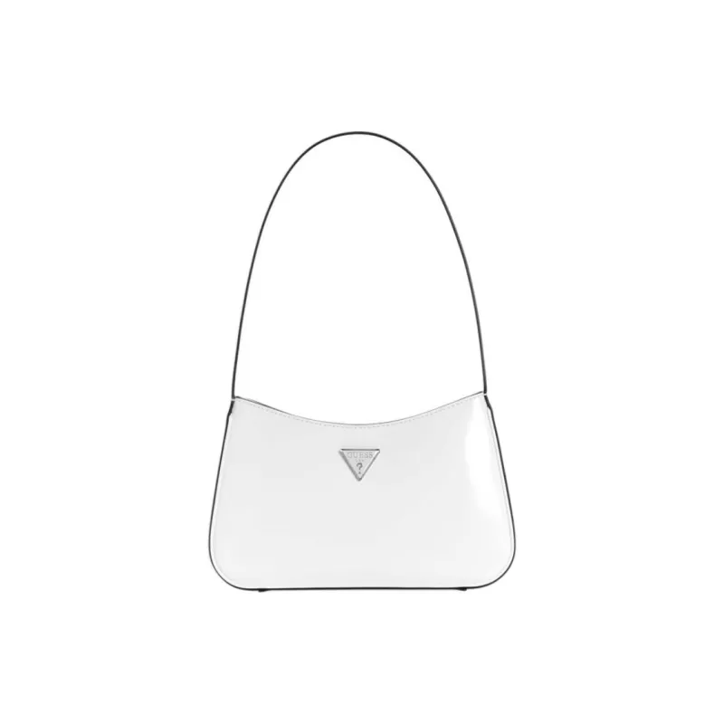 GUESS Artificial Leather Shoulder Bag Medium Size Women's White-0