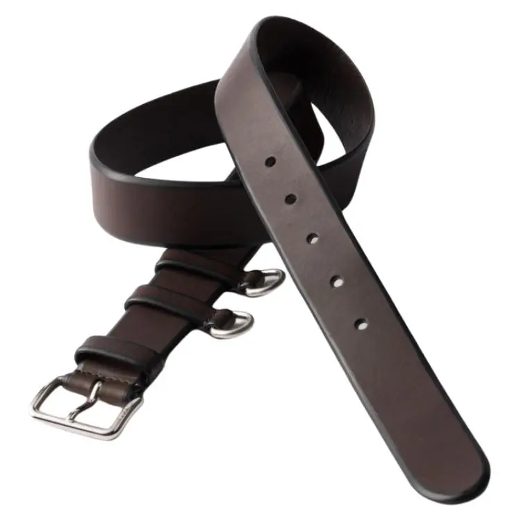 PRADA Calfskin Leather Belts Men's Coffee Brown 3.3CM-1