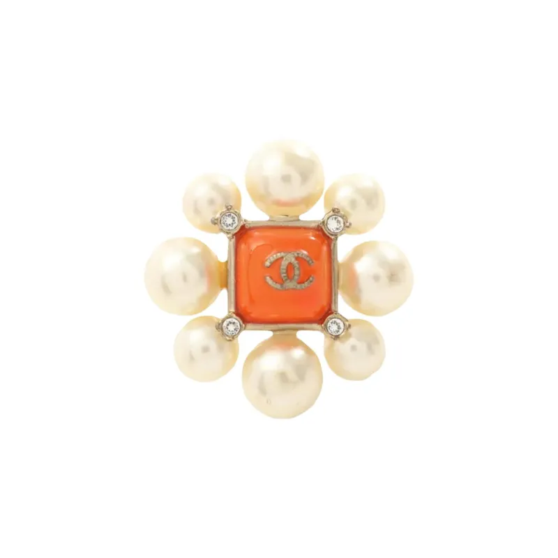 CHANEL Gold Plated, Artificial Pearl, Rhinestone Rings Women's Gold-0