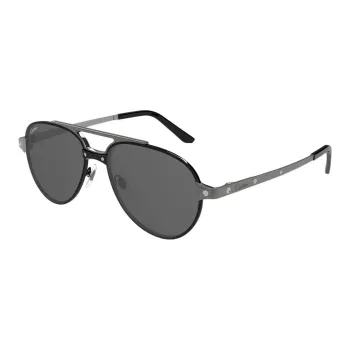 CARTIER Metal Aviator Sunglasses Men's Black