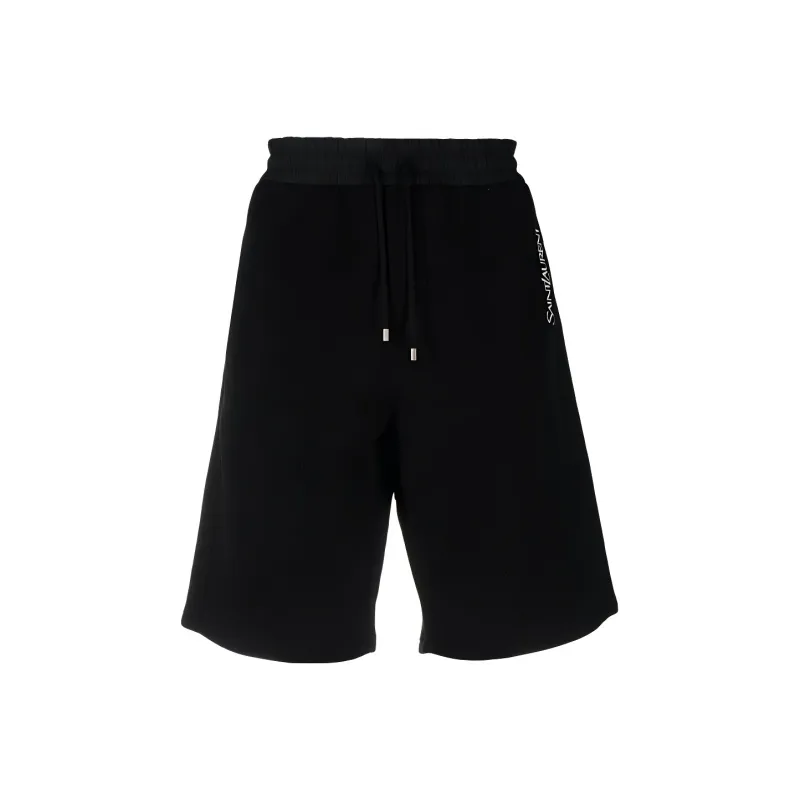 SAINT LAURENT Logo Embroidered Drawstring Shorts-0
