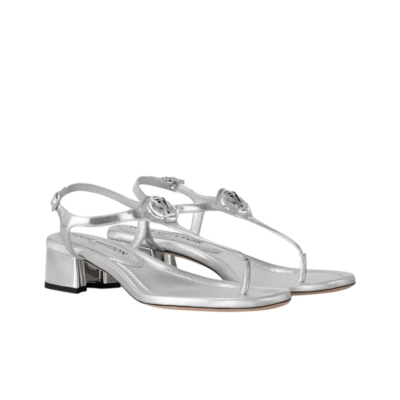 LOUIS VUITTON Sunkiss One Strap Sandals 3.5cm Women's Silver-2