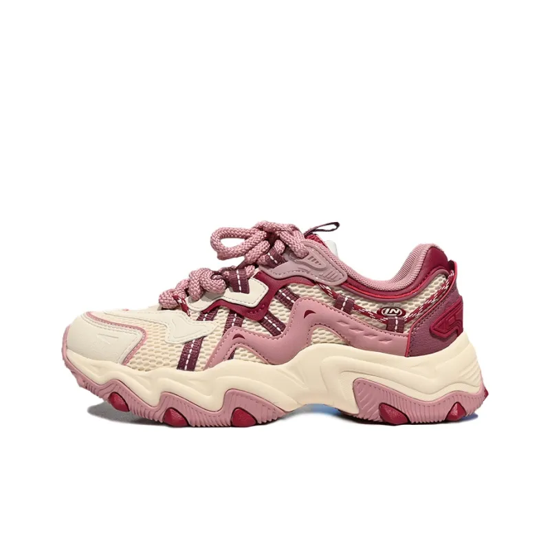LiNing Cat's Claw Lite 2 Abrasion Resistant Breathable Low Top Casual Shoes Women's Beige Pink-0