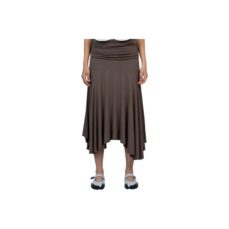 Gimaguas Casual Long Skirt Women's Gray Brown-0