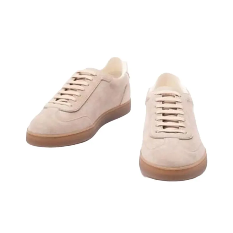 Brunello Cucinelli Low Top Skateboard Shoes Men's Beige-3