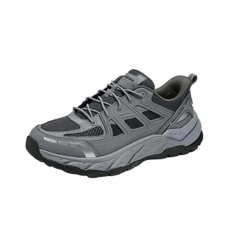 Skechers Abrasion Resistant Breathable Low Top Chunky Sneakers Men's Gray-1