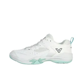 VICTOR Shock Absorbers With Abrasion Resistant And Slip Resistant Properties Low Top Badminton Shoes Unisex White Green