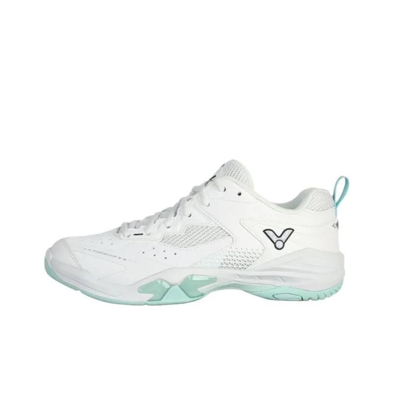 VICTOR Shock Absorbers With Abrasion Resistant And Slip Resistant Properties Low Top Badminton Shoes Unisex White Green-0