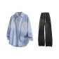 Sky Blue+Black Pants