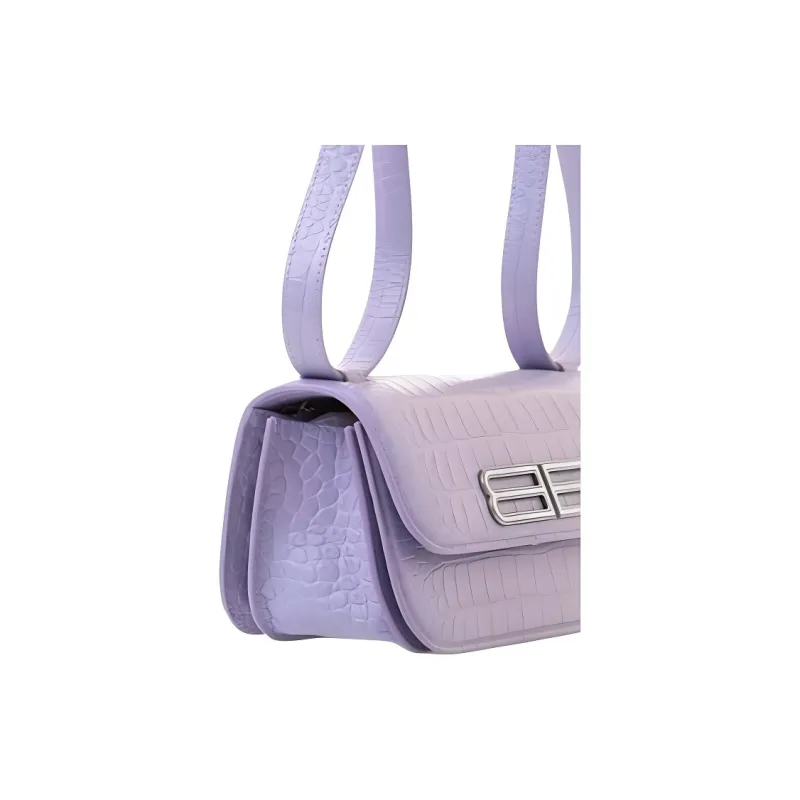 Balenciaga Cow Leather Crossbody Bag, Shoulder Bag Women's Purple-4