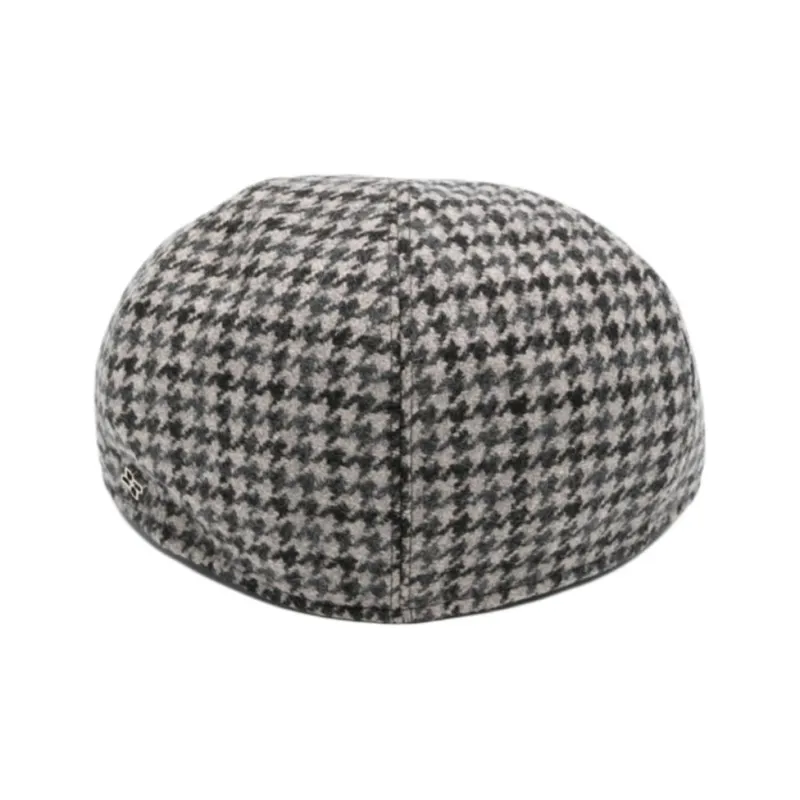 Tagliatore Houndstooth Baker Boy Hat-1