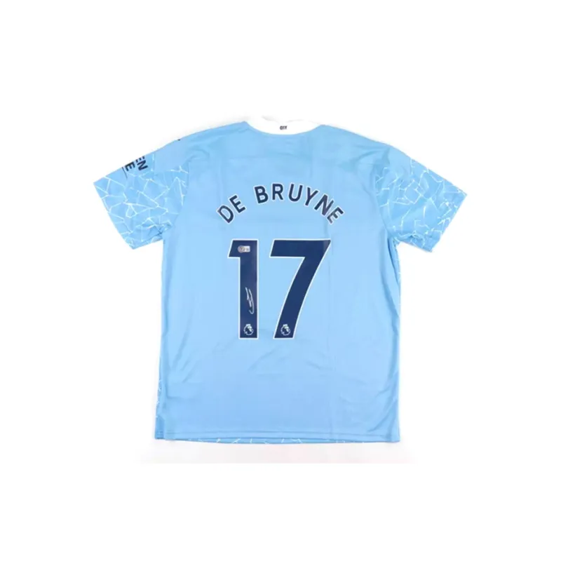 Three For Manchester City Team Jersey Deluxe Framing, Outer Frame Approx. 65x85cm, Beckett Official Certification-3