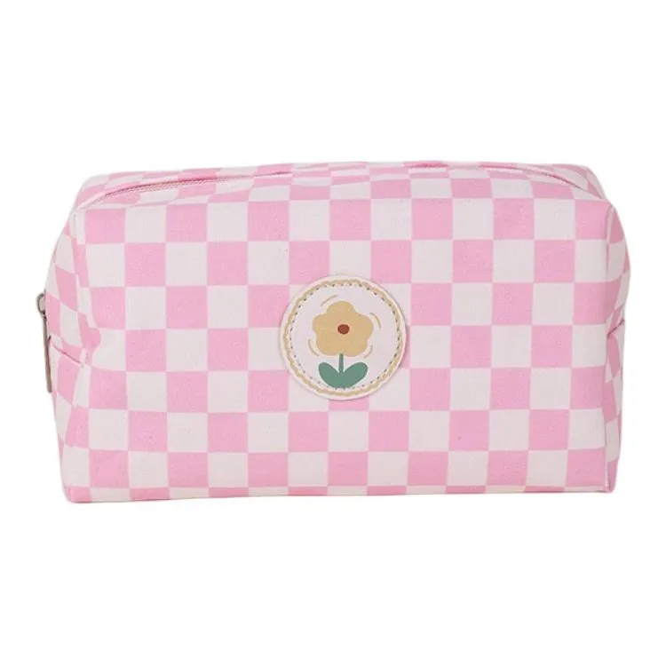 ZHIYIN Square Floral Skincare Storage Bag Portable Large Capacity Storage Bag Travel Toiletry Bag Make up Tools-2