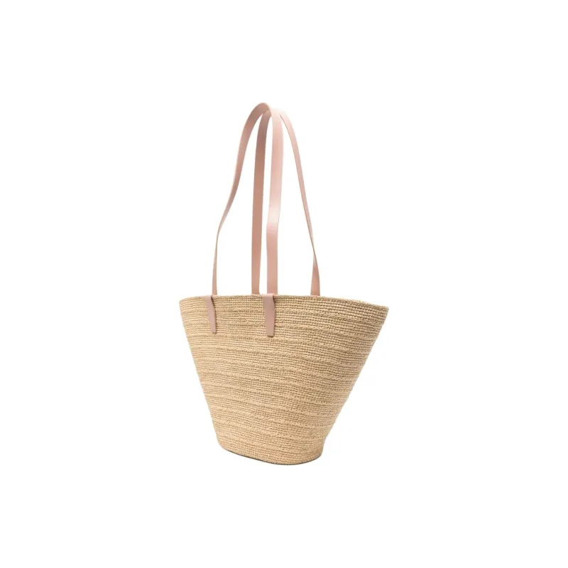 CELINE Triomphe Woven Tote Bag, Shopping Bag, Shoulder Bag Medium Size Women's Light Beige-1