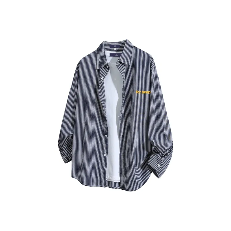 FAX FOR FMACM Shirt Unisex Navy Blue Stripes-0