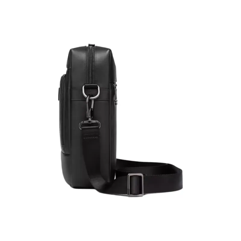 SAMSONITE SBL ENCODE Cow Leather Crossbody Bag, Shoulder Bag Medium Size Men's Black-2