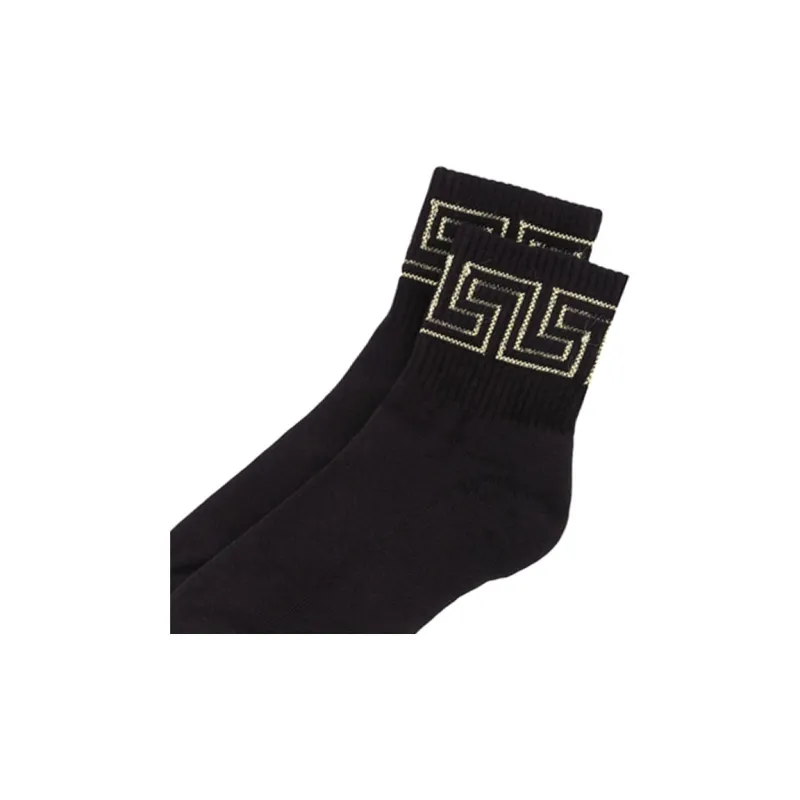 VERSACE Mid Calf Socks Unisex Black-2
