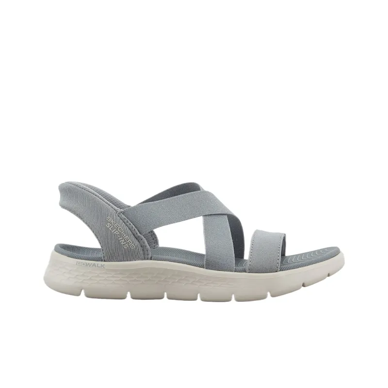 Skechers GOWALK One Strap Sandals Medium Heel 3 5cm Women's Blue Gray-1