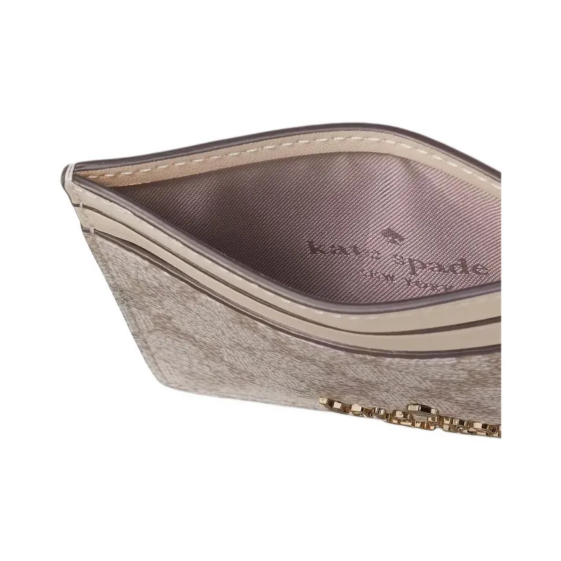 Kate Spade PVC Card Holder Trumpets Women's Dark Beige Multicolor-3