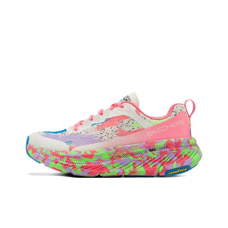 Skechers Women's GO Series Wear resistant And Lightweight Low Top Running Shoes Women's Pink Green-0