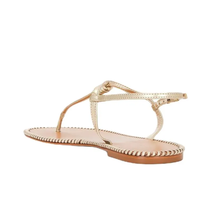 Schutz Elsha One Strap Sandals Women's Gold-3
