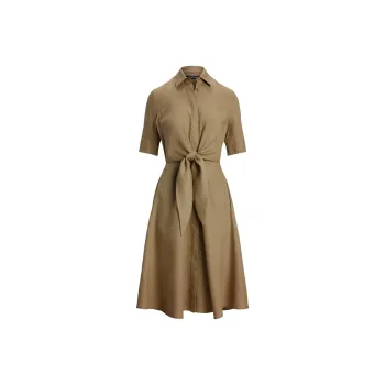 LAUREN RALPH LAUREN Short Sleeved Dress Women's Dark Khaki