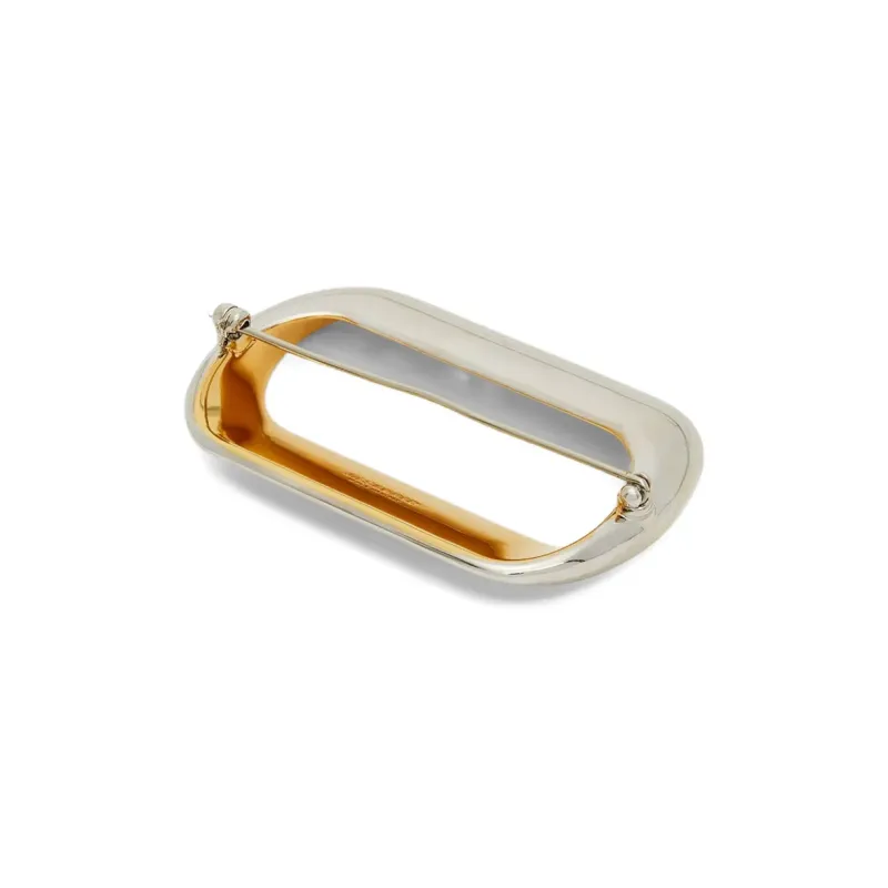 JIL SANDER Brass Brooches Women's Silver/Gold-2