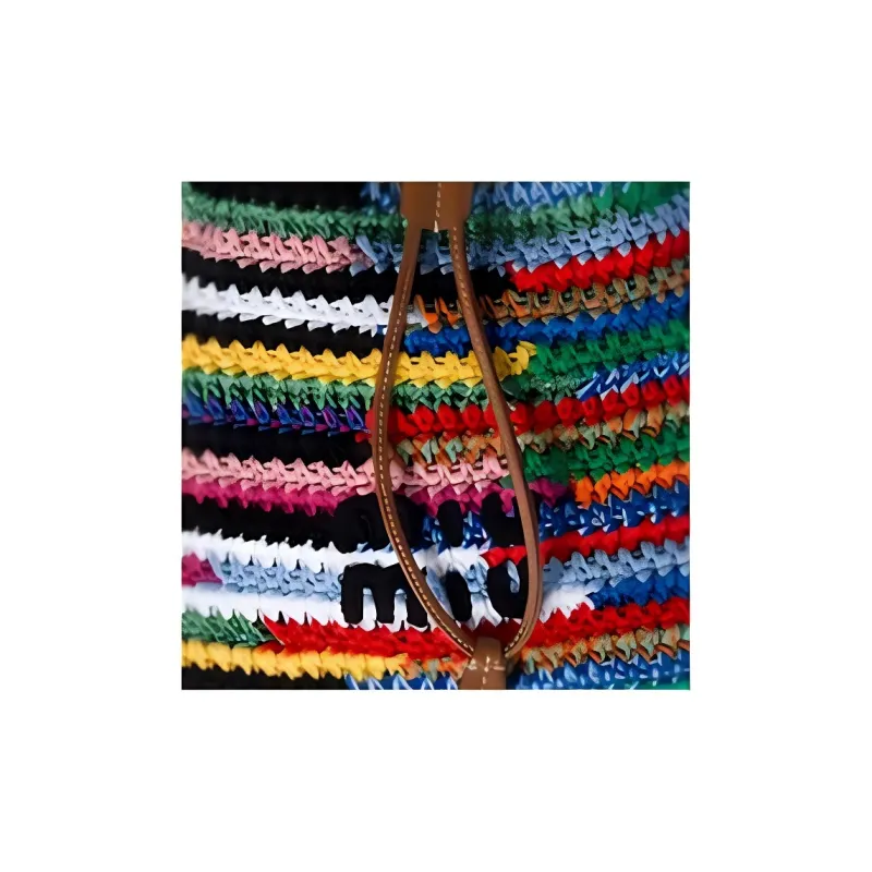 MIU MIU Cotton Bucket Bag Handbag Women's Multicolor-4