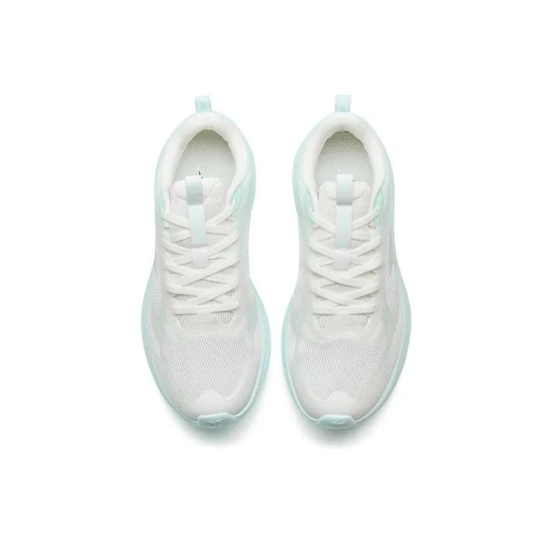XTEP Feather Breathable Lightweight Rebound Low Top Casual City Commute Running Shoes Women's Sail White Misty Blue-3