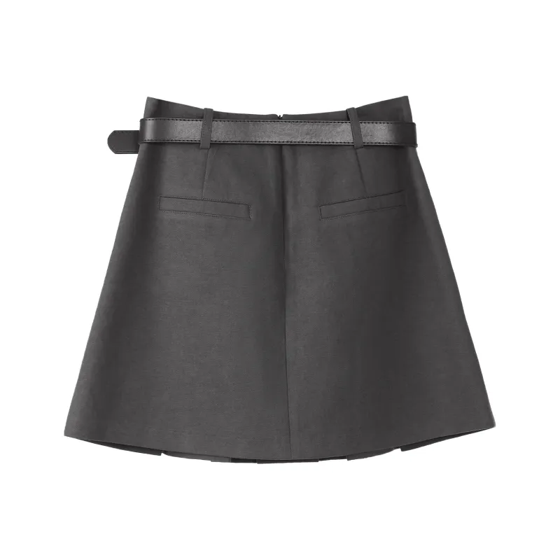 Fstudio Korean Preppy Style Petite High Rise Slimming Pleated Casual Short Skirts Women's-2