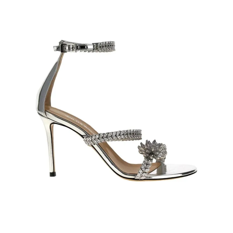 MACH & MACH Lotus One Strap Sandals 9.5cm Women's Silver-1