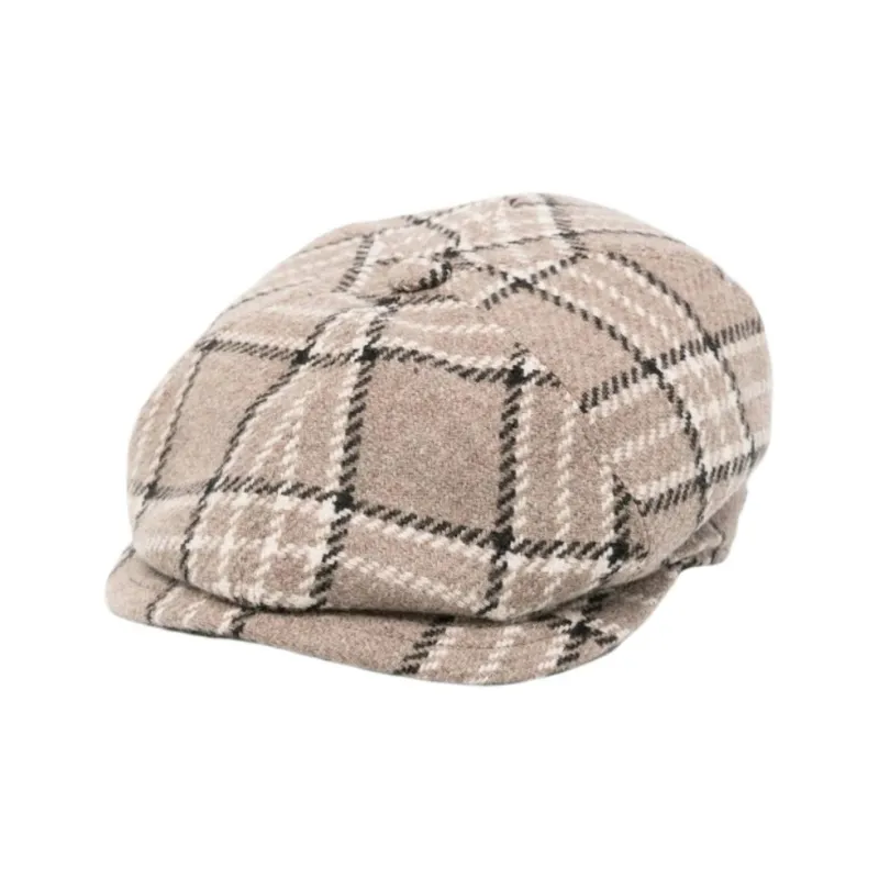 Tagliatore Pure Wool Berets Men's Brown-0