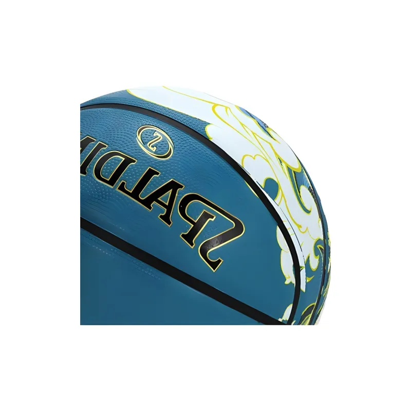 SPALDING Rubber Basketball White Blue Size 7 Training-1