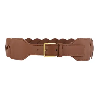 ALTUZARRA Calfskin Leather Belts Unisex Brown 