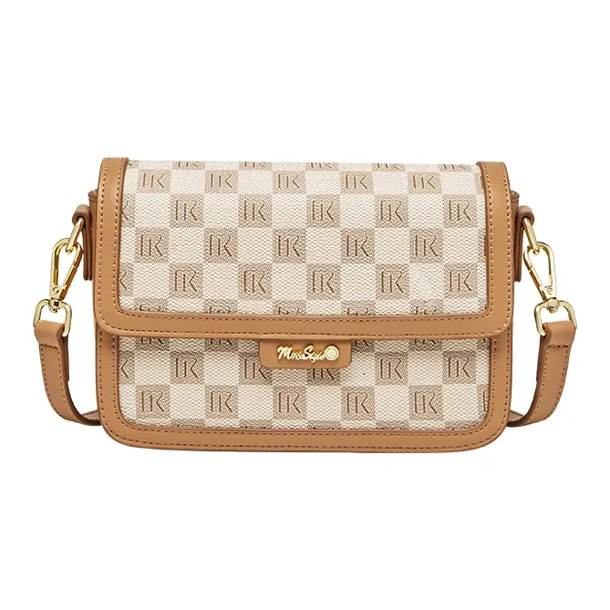Narandu PVC With Synthetic Leather Tofu Bag, Small Square Bag, Shoulder Bag, Crossbody Bag Women's Beige Yellow/Khaki-5