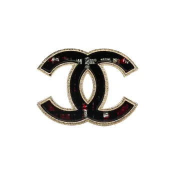 CHANEL Gold Plated, Crystal Brooches Women's Black