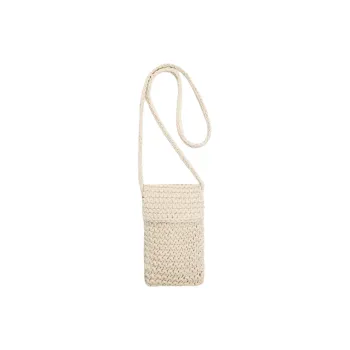 ZARA Cotton Cell Phone Pouch Women's Light Beige Yellow