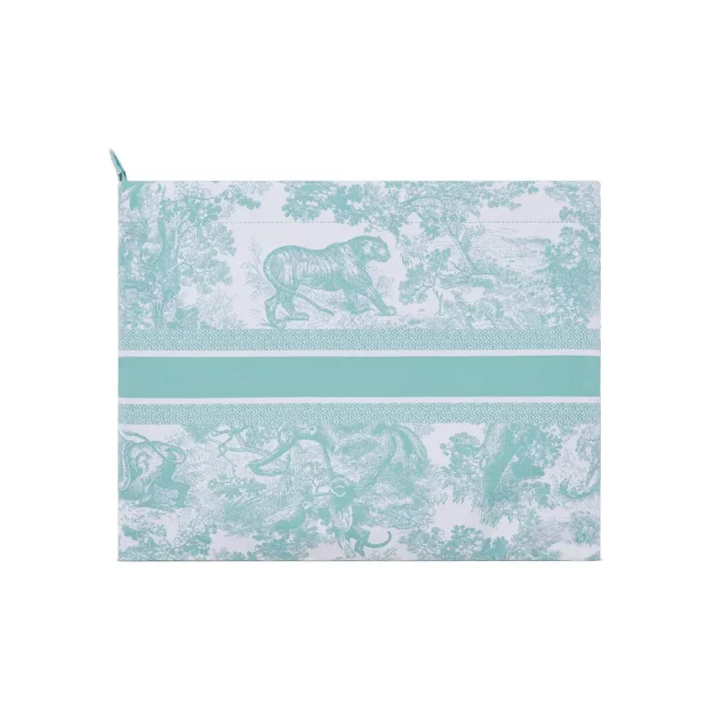 DIOR Dioriviera Technical Fabric With Calfskin Clutch Women's Sky Blue-1