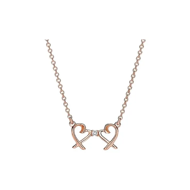TIFFANY & CO. 18K Rose Gold, Diamond Necklaces Unisex Rose Gold-0