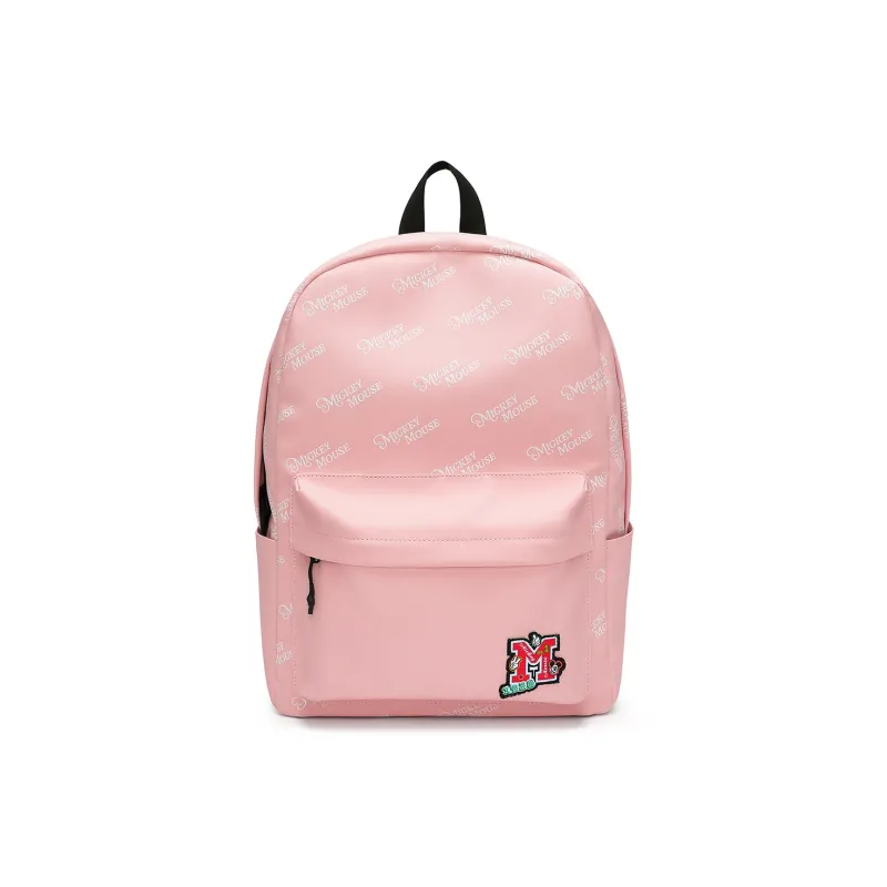 Disney Mickey Series Fabric Backpack Unisex White/Black/Pink-0