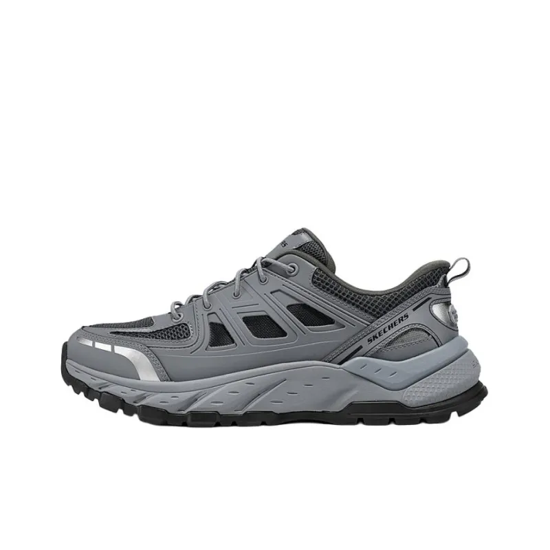 Skechers Abrasion Resistant Breathable Low Top Chunky Sneakers Men's Gray-0