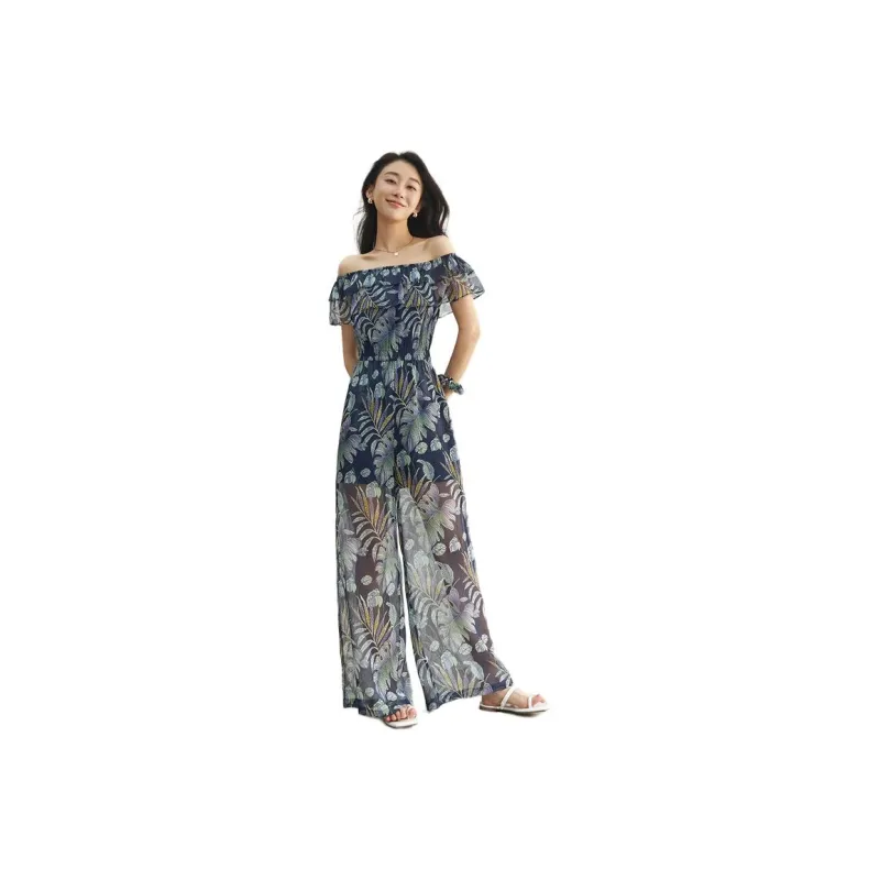 XIRAN Jumpsuits Women's Navy Blue-0