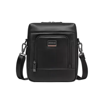 SAMSONITE SBL ENCODE Cow Leather Crossbody Bag, Shoulder Bag Medium Size Men's Black