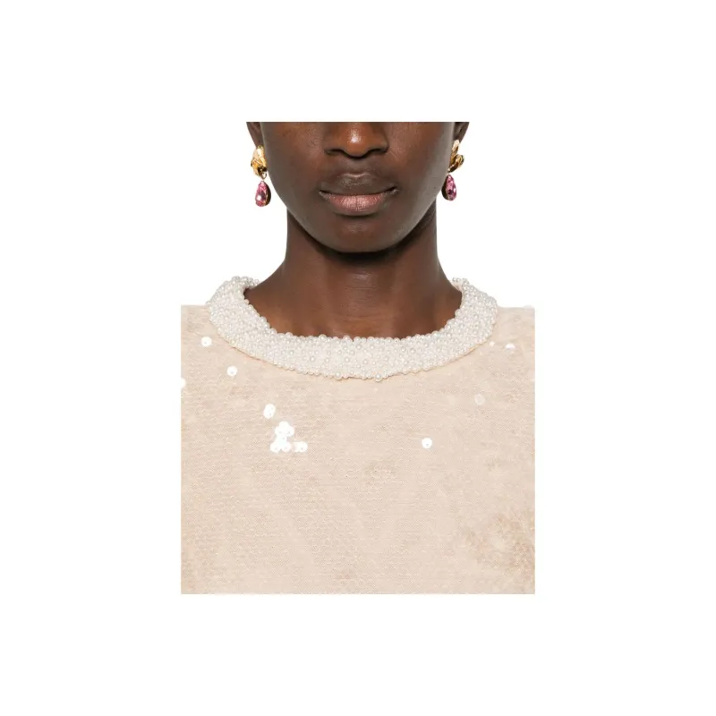 Self portrait Sequin Pearl trim Mini Dress-4