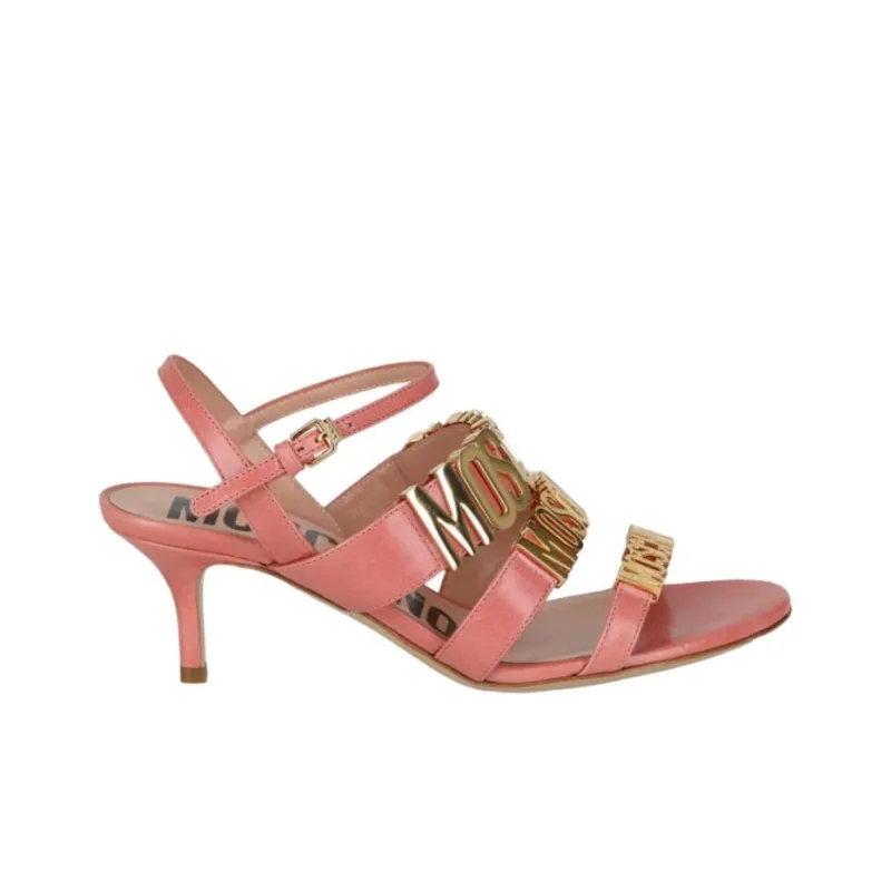 MOSCHINO Degrade One Strap Sandals 5cm Women's Pink-1